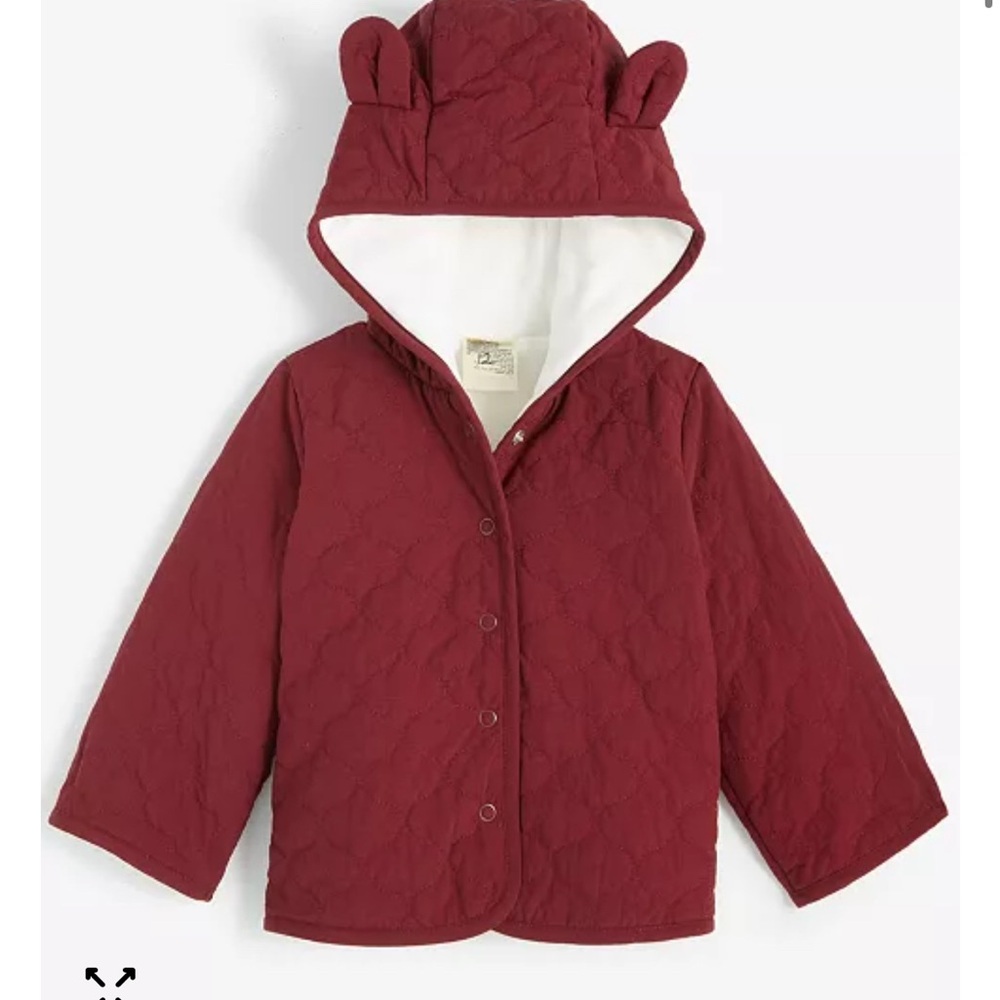 First Impressions Burgundy Quilted Hooded Jacket with Ears